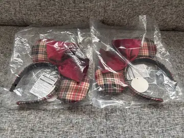 디즈니 체크 무늬 머리띠 미니 빨간색 신상 인기 세트 판매