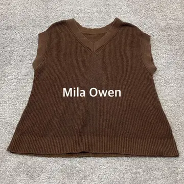 [ Mila Owen ] 니트 베스트 빅 실루엣 브라운