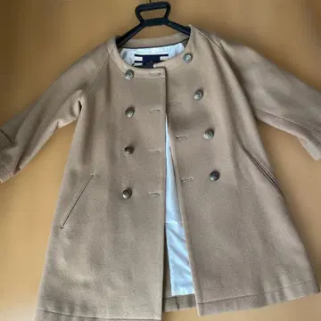 Lemnor 베이지 더블 브레스트 코트 38