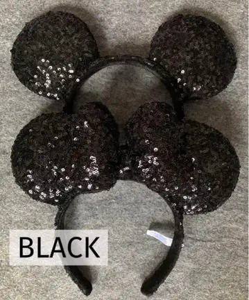 디즈니 머리띠 스팽글 블랙 미키 미니 2개 세트