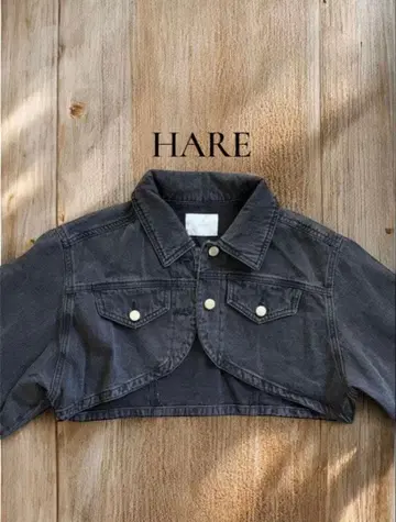 [미사용] HARE 크롭 데님 자켓 가을/겨울 여성용 아우터 면
