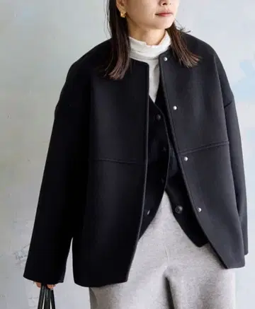 JOURNAL STANDARD/슈퍼 140 비버 노카라 숏코트