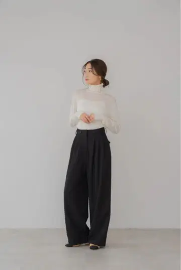 regleam 쓰리턱 글루카 팬츠 PANTS 와이드 팬츠 블랙