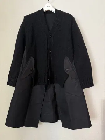 [ 새상품 ] sacai 니트 나일론 도킹 가디건
