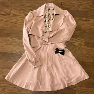 새상품급*앙크루즈/핑크/코트/프릴/꽃무늬/트렌치/헤이세이*덤 포함