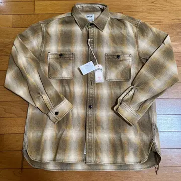 미사용 새상품 현행 HOUSTON 빈티지 옴브레 체크 셔츠 XL