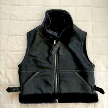 미사용 KHA:K1 블랙 경량 가죽풍 베스트 자켓 ML 27500엔