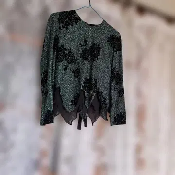 꽃무늬 글리터 긴팔 상의