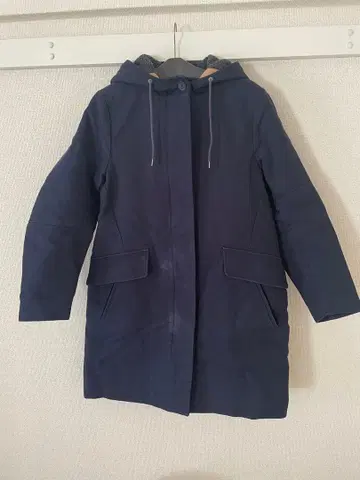 LACOSTE 후드 부착 모즈 코트 네이비