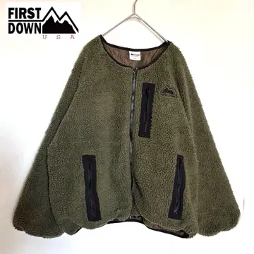 FIRST DOWN 플리스 자켓 풀오버 카키 빅 사이즈 3L