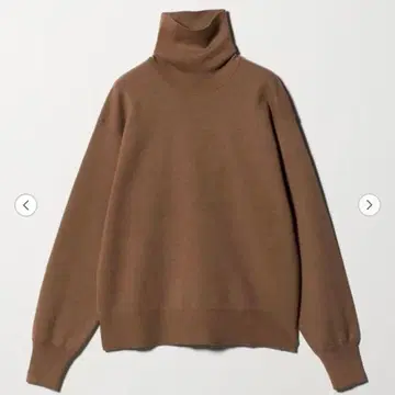 새상품 6(ROKU) 코튼울 밀라노 리브 터틀넥 니트