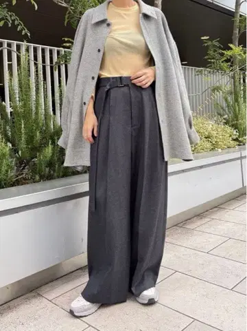 스터링 루어 r 플란넬 와이드 레그 팬츠 차콜 그레이 새상품