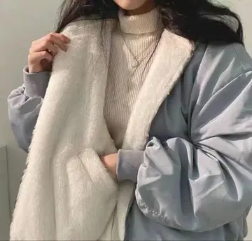 리버서블 램스울 코튼 점퍼