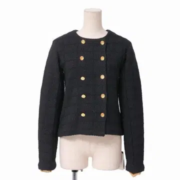 미사용 택 포함 Plage 22AW 트위드 니트 자켓 노카라
