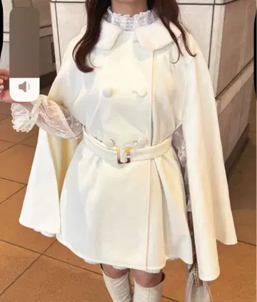 옷깃 퍼 베스트 포함 케이프 코트