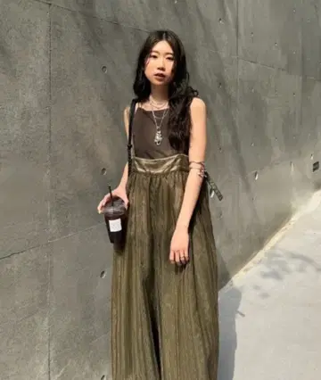 SHEER STRIPE 서스펜더 팬츠 ameri