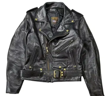 신형 USA제 반손 더블 라이더 자켓 블랙/골드 40