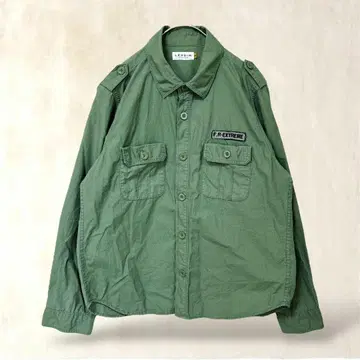 [렙심] 밀리터리풍 셔츠 M 긴팔 카키 캐주얼 남성용