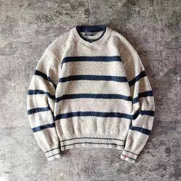 80s USA제 CONTINENTAL 멜란지 컬러 보더 니트