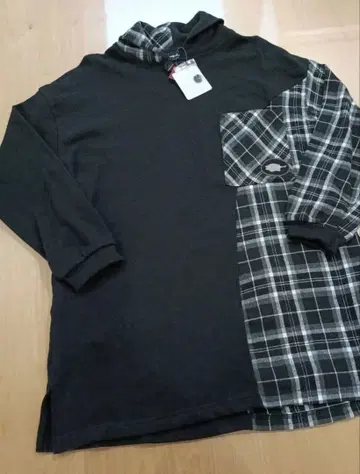 택 포함 새상품 드럭 스토어즈 체크 블랙 튜닉 티셔츠 롱