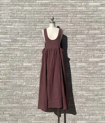 사만사 모스모스 타치카와 한정판 린넨 에이프런 원피스