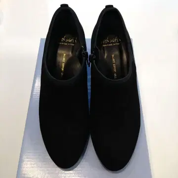 블랙 스웨이드 지퍼 부티 중굽