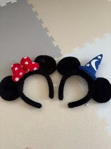 도쿄 디즈니 리조트 미키 미니 머리띠 세트 리본 판타지아