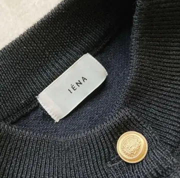 IENA 더블 페이스 니트 가디건 울 골드 버튼 22AW 블랙