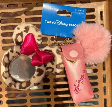 디즈니 레오파드 무늬 립 케이스 거울