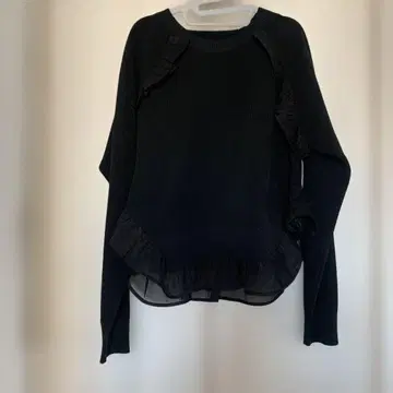 eimee law 프릴 장식 블랙 니트 스웨터