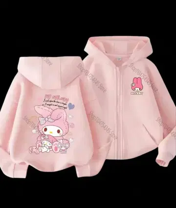 마이멜로디 후드 부착 후드티 핑크