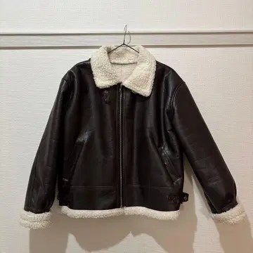 [ by muni:r ] 무스탕 숏 자켓 브라운