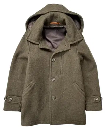 최근 모델 PHERROW'S 페로우즈 후드 멜톤 코트 카키 M