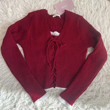 레이스 리브 니트 풀오버