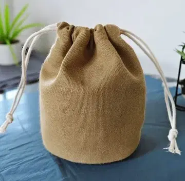 베이지 캔버스 복조리 파우치