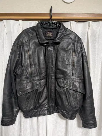블랙 가죽 바이커풍 자켓