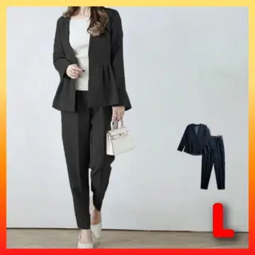 [ 새상품 ] 페플럼 수트 셋업 블랙 졸업식 입학식 멋짐 L
