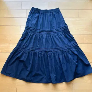 유나이티드 애로우즈 네이비 티어드 플레어 스커트 골격 스트레이트