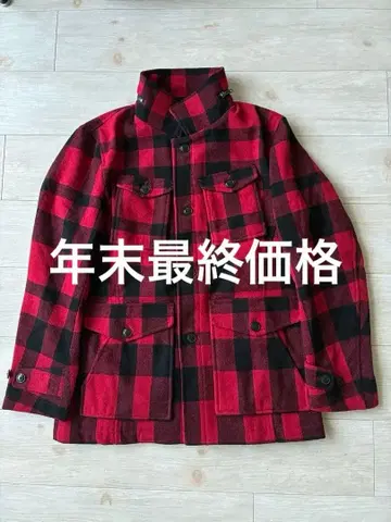 Rattletrap 빨검 체크 울 피코트