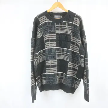 USA제 DAVID TAYLOR 체크 아크릴 니트 스웨터 L