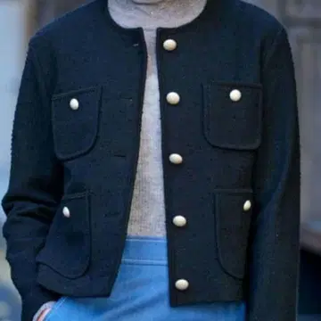 드레스트리아 블랙 트위드 자켓 미사용 택 포함