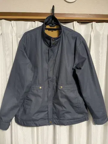 네이비 스탠드 카라 자켓