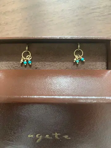 agate 아가트 참 터콰이즈 귀걸이 링 박스 없음 발송