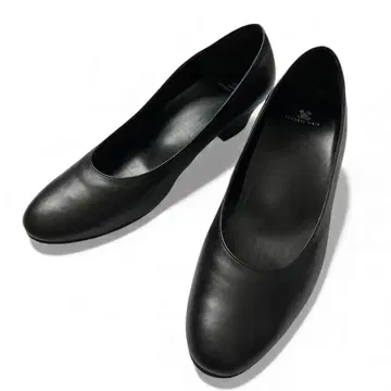 새상품급 와코루 서세스워크 블랙 가죽 펌프스 플랫 힐