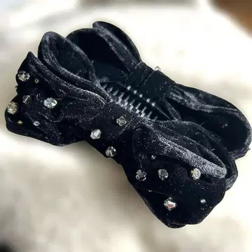 레인클로드 벨벳 리본 바나나 클립