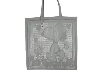 PEANUTS 스누피 긴자와 레이스점 콜라보 토트백 그레이