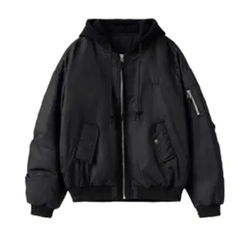 [ 가격 인하 ] 후드 부착 빅 실루엣 자켓 MA-1 아우터