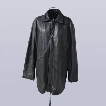 90's DURANTE 블랙 가죽 코트 L 램 가죽 코트