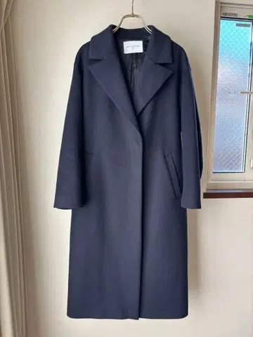 유나이티드 애로우즈 빅 테일러드 코트 네이비 34