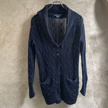 랄프 로렌 여성용 Linen 가디건 린넨 인디고